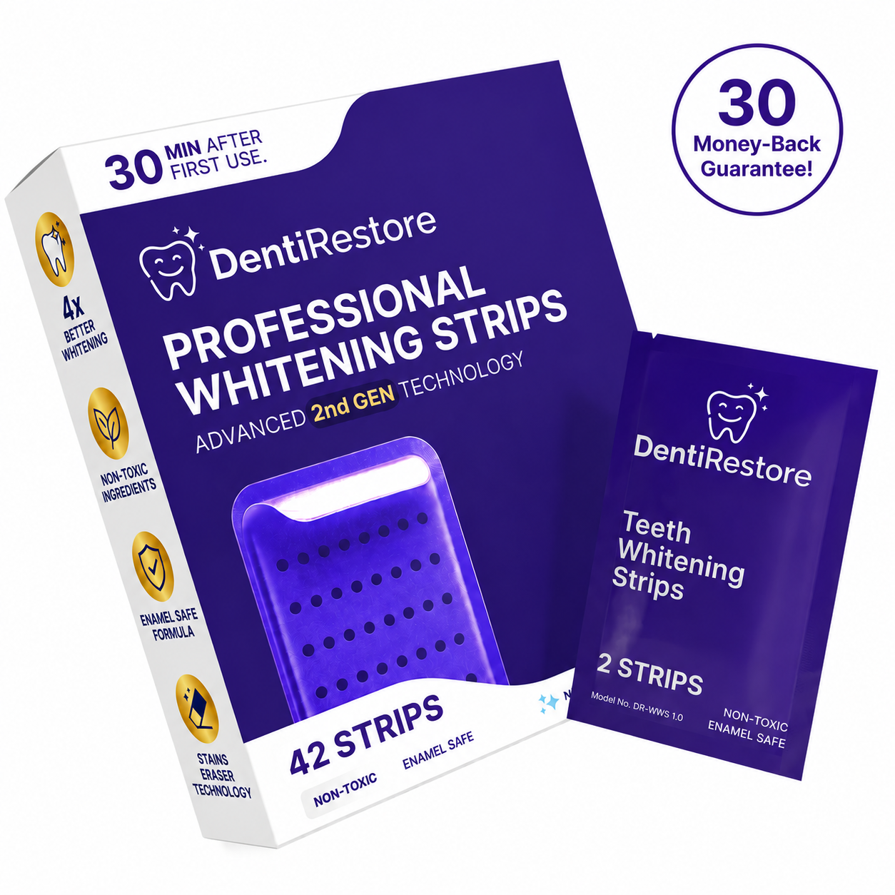 Whiten Your Teeth Up To 8 Shades In 14 Days DentiRestore Teeth Whitening Strips
