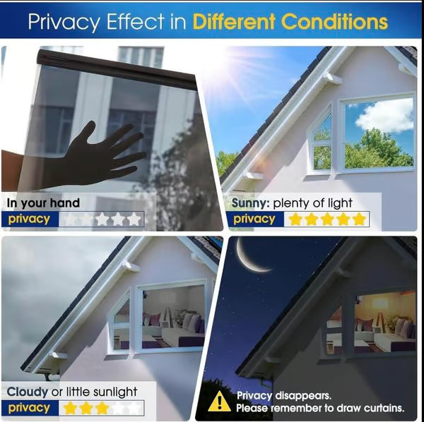 🌓Last Day 49% OFF-🔥Last Day 49% OFF - Window Privacy Film One Way, UV Sun Blocking, Heat Control
