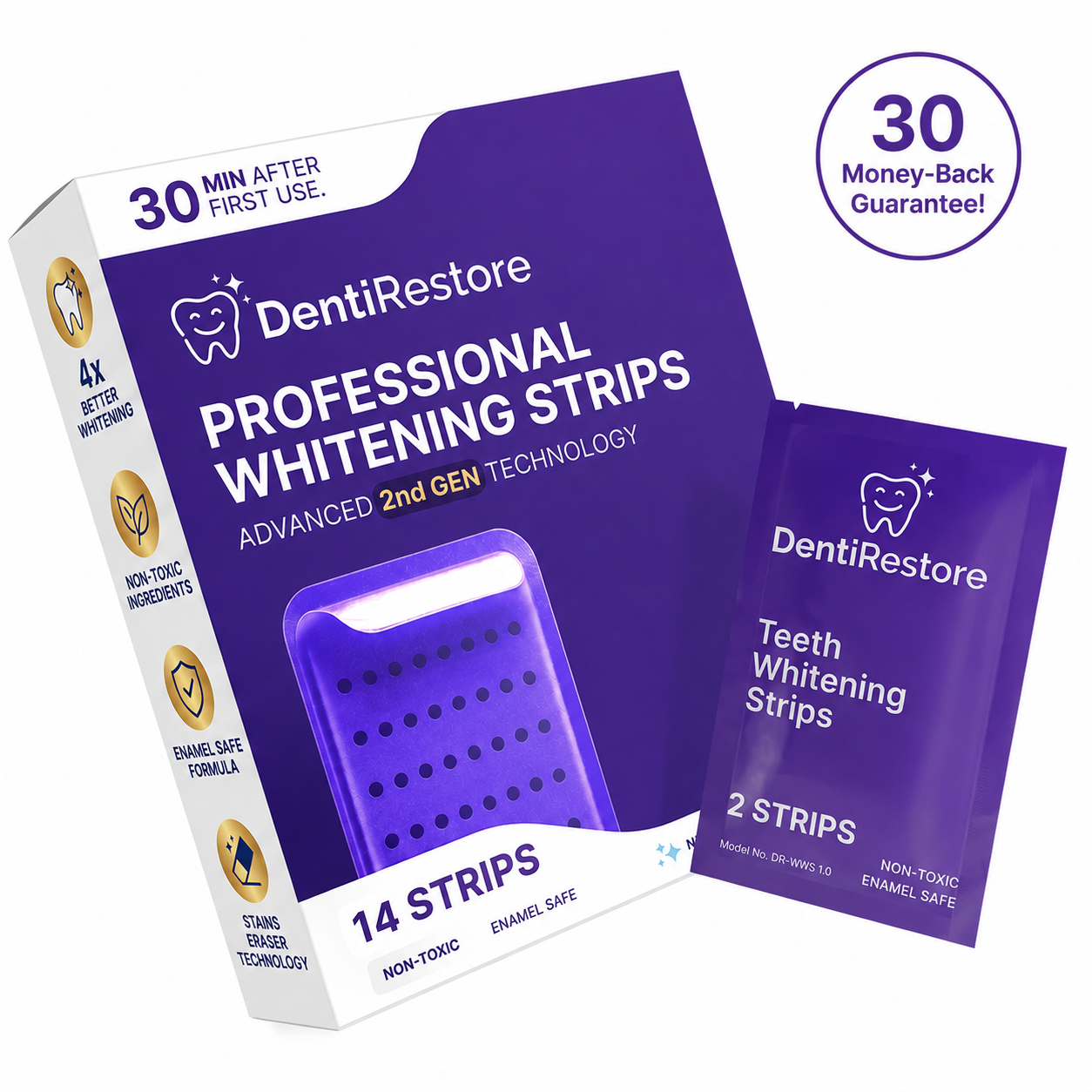 Whiten Your Teeth Up To 8 Shades In 14 Days DentiRestore Teeth Whitening Strips