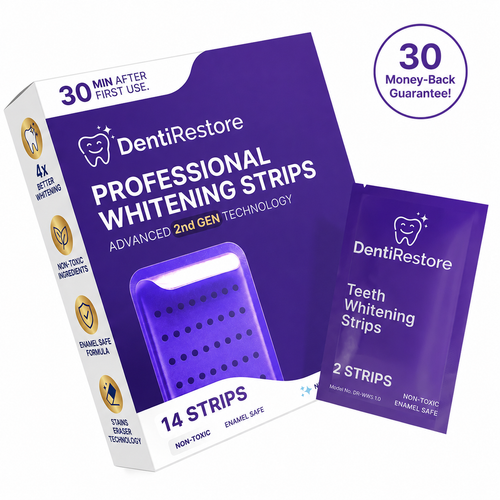 Whiten Your Teeth Up To 8 Shades In 14 Days DentiRestore Teeth Whitening Strips