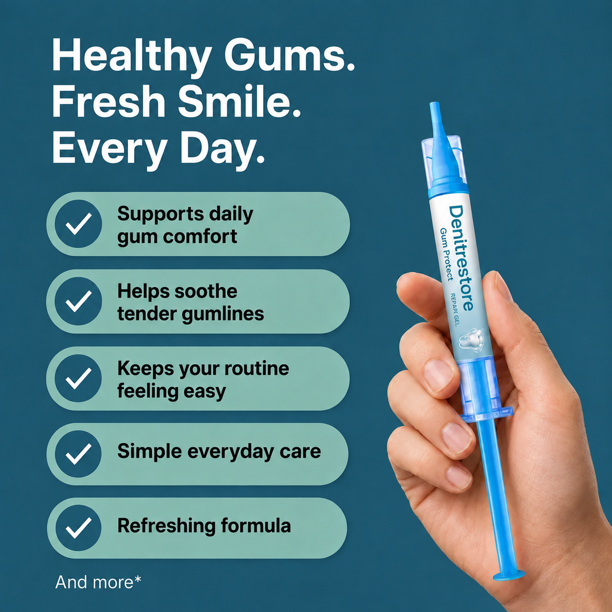 Dentirestore™  Gumline Care Gel — Targeted Overnight Care for Red, Sensitive & Uncomfortable Gums