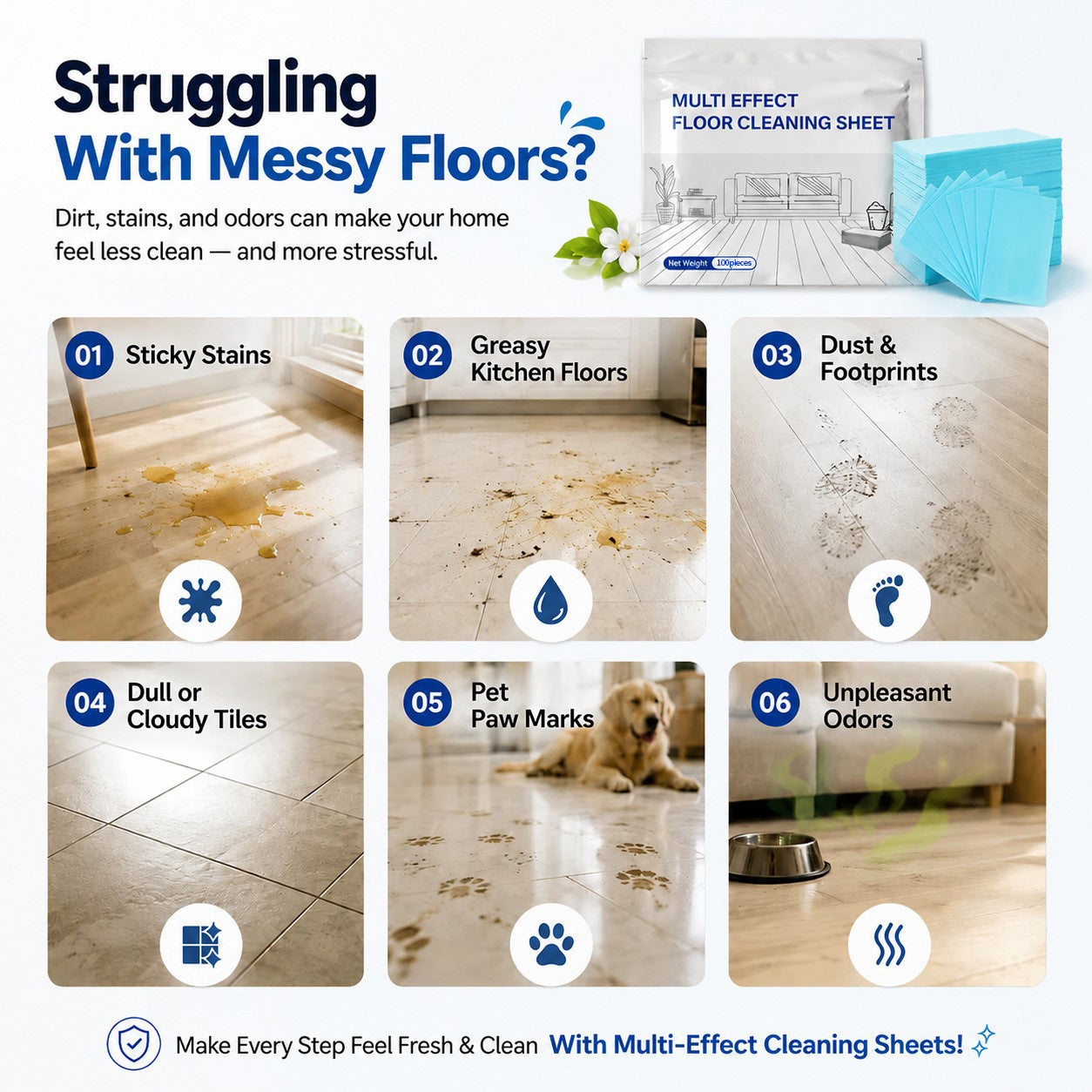 🔥Water-Soluble Floor Cleaning Sheets