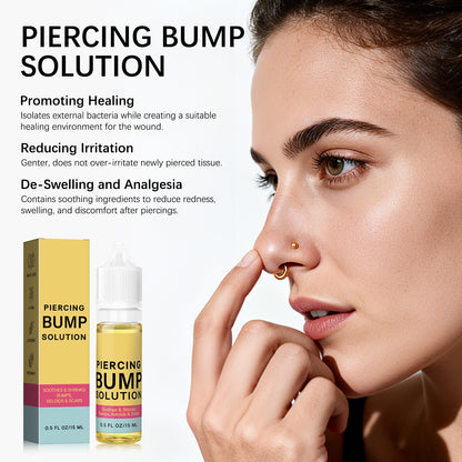 Piercing Bump Solution - Soothing Essential Oil for Piercing Bumps Keloids & Scars - 15ml Gentle Blend with Rosemary Tea Tree for Nose Ears Body Piercings