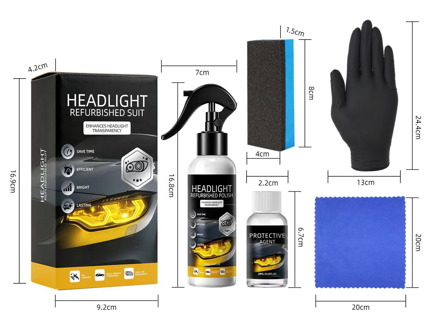 🚘 Automotive Headlamp Restoration Fluid, Clears Oxidation, Yellowing & UV Protection