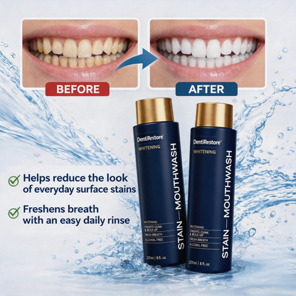 DentiRestore | Whitening Mouthwash: Rinse Away Stains, Reveal Your Brightest Smile