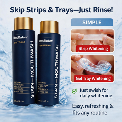 DentiRestore | Whitening Mouthwash: Rinse Away Stains, Reveal Your Brightest Smile